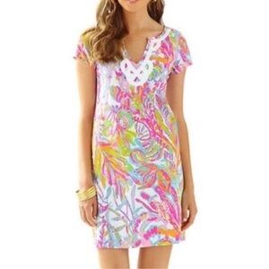 Lilly Pulitzer Brewster Size Small T-shirt Dress Scuba to Cuba Print X-Small
